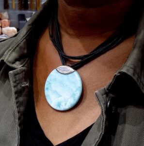 Collier larimar 01 - Bijouterie Azurite Bergerac