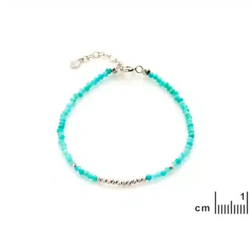 Bracelet amazonite facettée et argent rhodié – Image 2